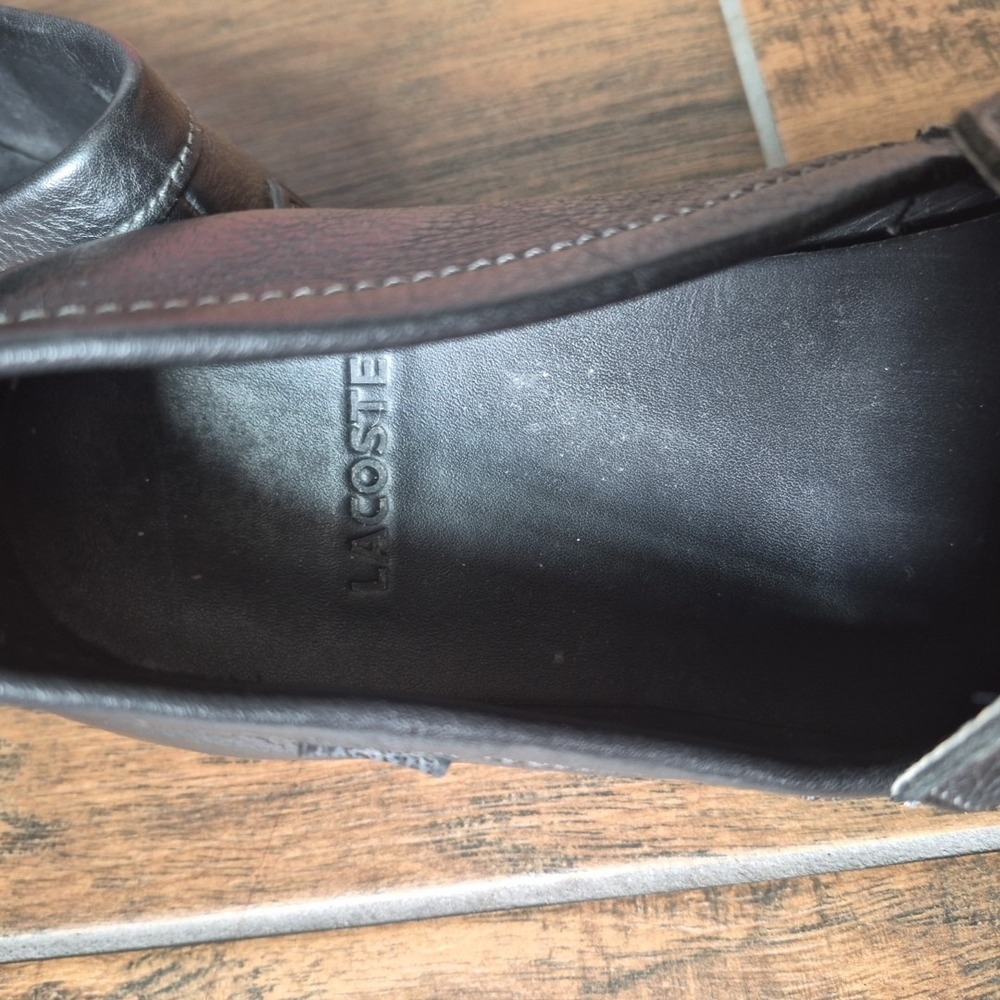 Lacoste Men's 10 Argon Lexi  Driving Slip Ons Moccasin Shoes Black - Picture 6 of 7